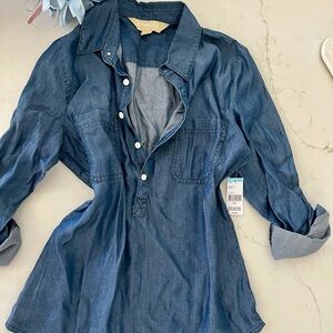 Roebuck&co Blue Denim Button-Up Shirt